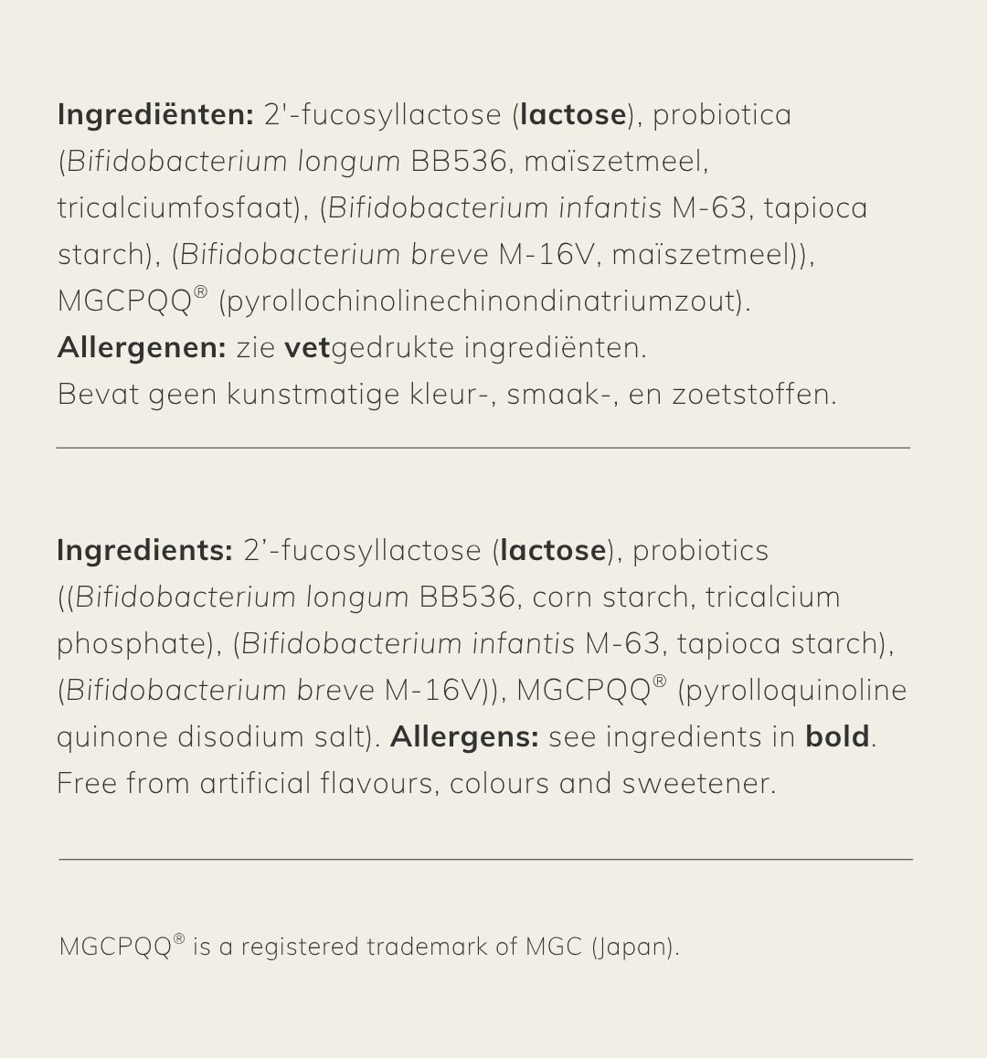 AB INTRA Gutbiotica PRIME - Ingredients list