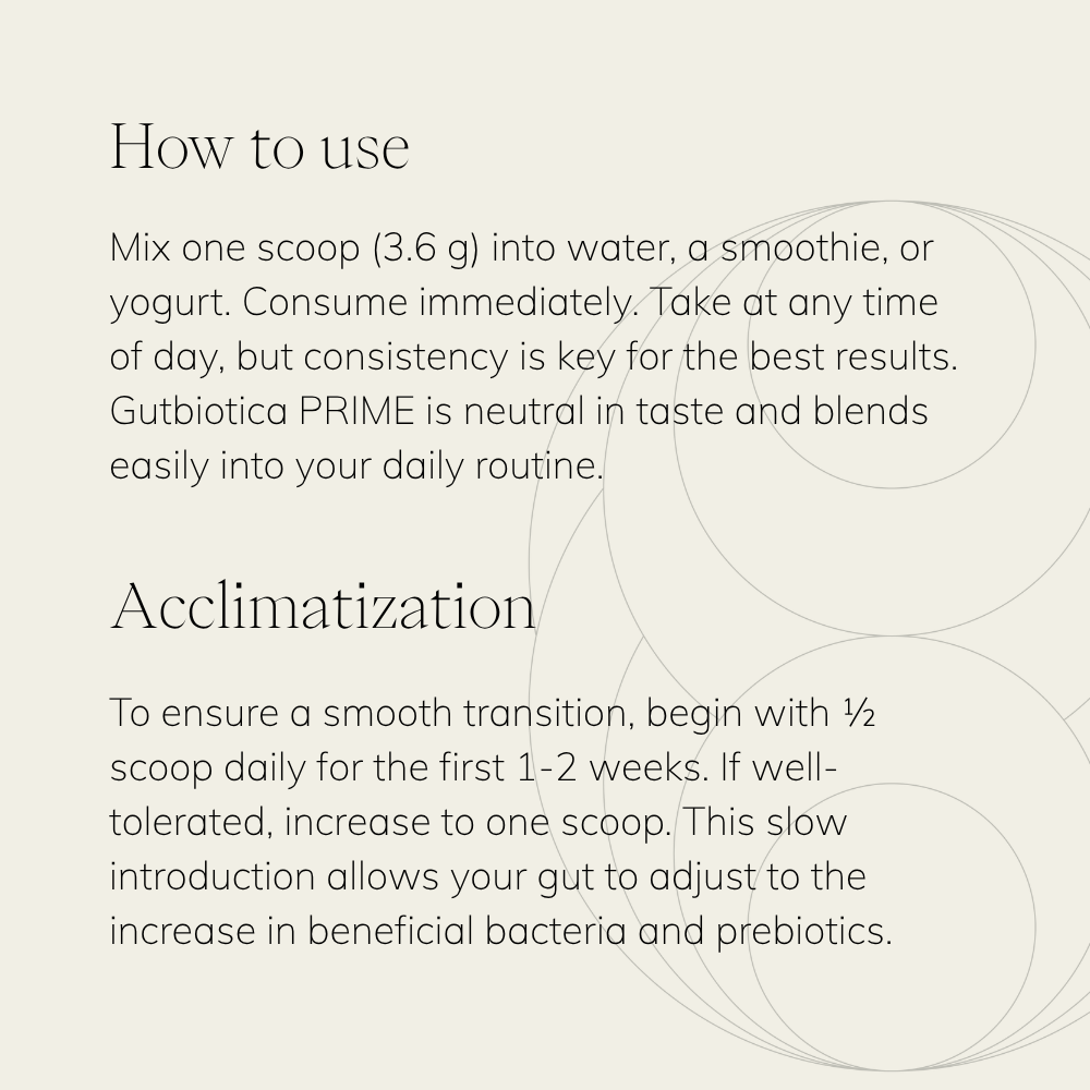 AB INTRA Gutbiotica PRIME - How to use and acclimatization