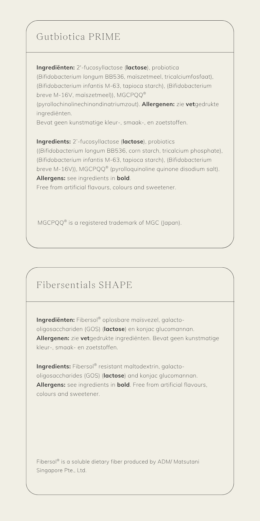 Gut and weight support AB INTRA Ultimate Prime Shape Ingredient List